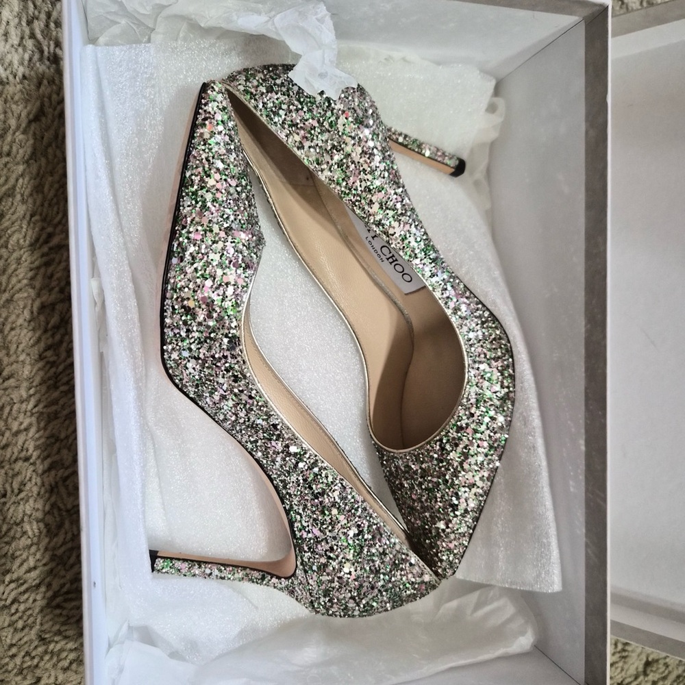 Jimmy Choo Multicolor Glitter Heels
